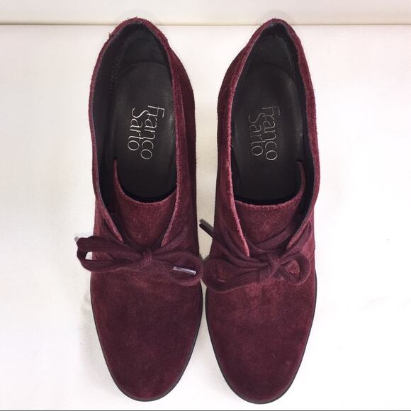Franco Sarto Burgundy Suede “Nashville” Lace-Up Ankle Boot, Dark Red, Sz 8.5 - Picture 7 of 8